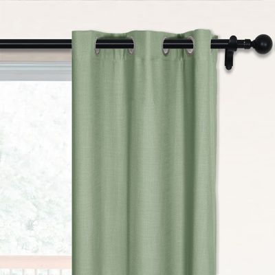 Fcosie Celadon Blackout Curtains & Drapes Heat and Full Light Blocking Curtains with Silver Grommet Top Natural Linen Textured Curtains with White Coated Blackout Lining (52W x 54L Inch, 1 PC)