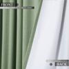 Fcosie Celadon Blackout Curtains & Drapes Heat and Full Light Blocking Curtains with Silver Grommet Top Natural Linen Textured Curtains with White Coated Blackout Lining (52W x 54L Inch, 1 PC) view 4