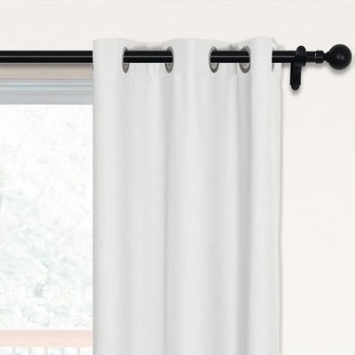 Fcosie 38" W x 63" L 100% Blackout Linen Drapes with White Coating Liner Thermal Insulated Curtains 63 Inches Long Grommet Curtain Panels for Living Room Bedroom Dining Room Kitchen, 1 PC, White
