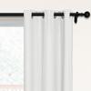 Fcosie 38" W x 63" L 100% Blackout Linen Drapes with White Coating Liner Thermal Insulated Curtains 63 Inches Long Grommet Curtain Panels for Living Room Bedroom Dining Room Kitchen, 1 PC, White view 1