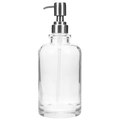 Clear Soap Dispenser with Pump Refillable Manual Soap Dispenser Lotion and More Modern Transparent Design for Kitchen and Bathroom Use