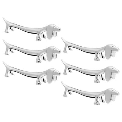 6pcs Metal Dog Chopsticks Holder Cute Animal Design Keeps Tableware Clean Organized for Home Restaurant and Dining Tables