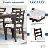 6-Piece Rustic Dining Table Set for 6 Person, Kitchen Table Set with Bench and 4 Padded Dining Chairs Wood Kitchen Dining Room Table Set Kitchen Furniture, Easy Assembly, Espresso view 4