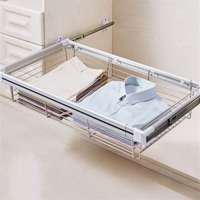 Closet Organizer Rack For Pants And Coat - Adjustable Clothing Organizer Holder, Pull Out Closet Basket, Wardrobe Storage Organizer, Telescopic Fireplace Drawer For Kitchen ( Size : 46.4*45.6*17.2cm )