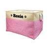 MALIHONG Personalized Foldable Storage Basket for Dog Cat Toys Sturdy Fabric Bin Box with Handles for Organizing Pet's Food Clothes Toys, Pink, Extra Large Size -20.7"x 16.2" x 13.4" view 1