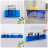 ZIMGOD Hanging Magazine Holder for Wall, Acrylic Literature Display Rack Blue, Transparent Magazine Storage Stand, Waiting Room Catalog Organizer Racks (Size : 80cm/31.5") view 2