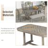 6-Piece Wood Dining Table Set for 6, Kitchen Dining Room Table Set with Wood Grain Pattern Tabletop Kitchen Table Set with 4 Upholstered Chairs and Bench, Easy Assembly, for Dining Room, Gray view 4