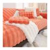 Amposei Thick Rabbit Plush Sofa Cushion, Non-Slip Universal Sofa Cover, Super Soft Faux Fur Throw Pillow Cover, Furniture Protector Fluffy Couch Cushion Slipcover (Orange, Sofa Cushion 35x63 in) view 1