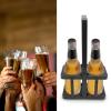 Beer Caddy,2-bottle Foldable drink Holder,Beer Bottle Caddy,Safe And Easy Transport,Beer Bottle Case Drinking Gadgets Hand Fit,Best Beer Lover Gifts for Men(Black) view 1
