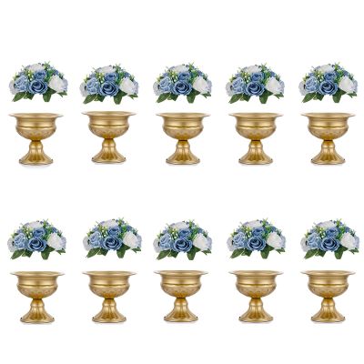 NUPTIO 10 Pcs Wedding Vase & 10 Pcs Artificial Flowers Set for Wedding Centerpieces for Tables