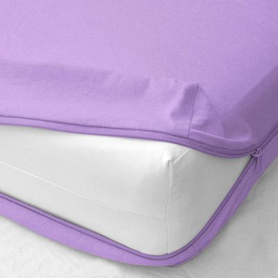400 Thread Count Zipper Fitted Sheet 1 Piece - 16 Inch Deep Pocket - Wrinkle Free 100% Egyptian Cotton & Extra Soft Mattress Protector - Lavender Solid, King Size.