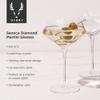 Viski Seneca Diamond Faceted Stemmed Coupe Glasses, Fancy Crystal Martini Glasses, Modern Glassware Perfect for Espresso Martini, Manhattan, Champagne Cocktails, Home Bar Accessories, 11 oz Set of 2 view 2