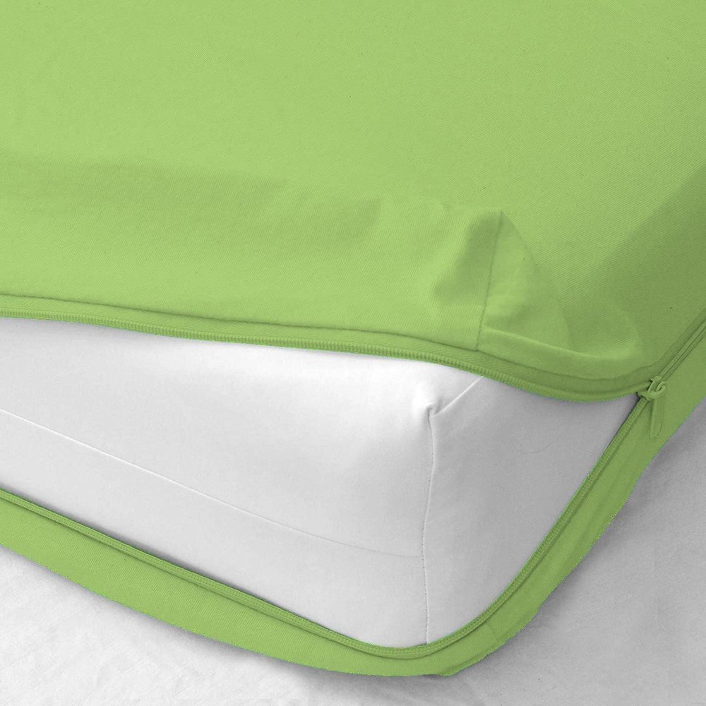 400 Thread Count Zipper Fitted Sheet 1 Piece - 16 Inch Deep Pocket - Wrinkle Free 100% Egyptian Cotton & Extra Soft Mattress Protector - Sage Solid, Queen Size.