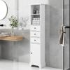 LUMISOL 68" Tall Bathroom Cabinet with Door, Freestanding Narrow Bathroom Storage Cabinet with Drawers, Slim Bathroom Floor Cabinet with Adjustable Shelves (White) view 3