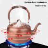 QQXX Whistling Kettle Teapot,Premium Copper Tea Kettle for Stove Top,Rustic Tea Pot with Ergonomic Handle,Work for All Stovetops(3.2 QT, Brown) view 2