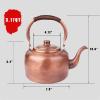 QQXX Whistling Kettle Teapot,Premium Copper Tea Kettle for Stove Top,Rustic Tea Pot with Ergonomic Handle,Work for All Stovetops(3.2 QT, Brown) view 3