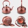 QQXX Whistling Kettle Teapot,Premium Copper Tea Kettle for Stove Top,Rustic Tea Pot with Ergonomic Handle,Work for All Stovetops(3.2 QT, Brown) view 4