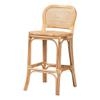 Baxton Studio Adrena Modern Bohemian Natural Brown Rattan Bar Stool view 1