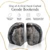 Nature's Decorations A Quality Black Agate Geode Bookends - Heavy Duty with Non-Skid Rubber Bumpers for Shelves, Office, Home Decor - Cool Crystal Stone (1 Pair 2-3 LB) view 2
