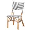Baxton Studio Shai Gray and White Weaving and Natural Rattan Bistro Chair view 1