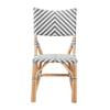Baxton Studio Shai Gray and White Weaving and Natural Rattan Bistro Chair view 2