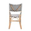 Baxton Studio Shai Gray and White Weaving and Natural Rattan Bistro Chair view 4