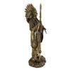 1 Pcs Native American Indian Chief With Eagle Roach Spear And Chalumet Pipe Statue view 3