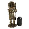 1 Pcs Native American Indian Chief With Eagle Roach Spear And Chalumet Pipe Statue view 4