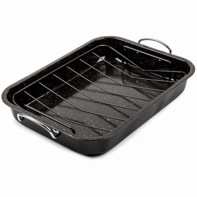 36102 Retrograde Roasting Pan + Rack, Black, 16.5 x 11.5 in. - Quantity 4