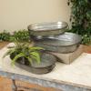 Gerson International Set of 3 Decorative Oval Galvanized Metal Planter Trays view 2