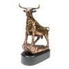 1 Pcs Western Wild Cattle Bull On Pride Rock Electroplated Resin Statue With Base view 1