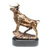 1 Pcs Western Wild Cattle Bull On Pride Rock Electroplated Resin Statue With Base view 3