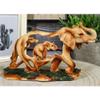 1 Pcs Faux Wood Elephant Family Migration Elephant Walking With Baby Calf Statue 7" L view 1
