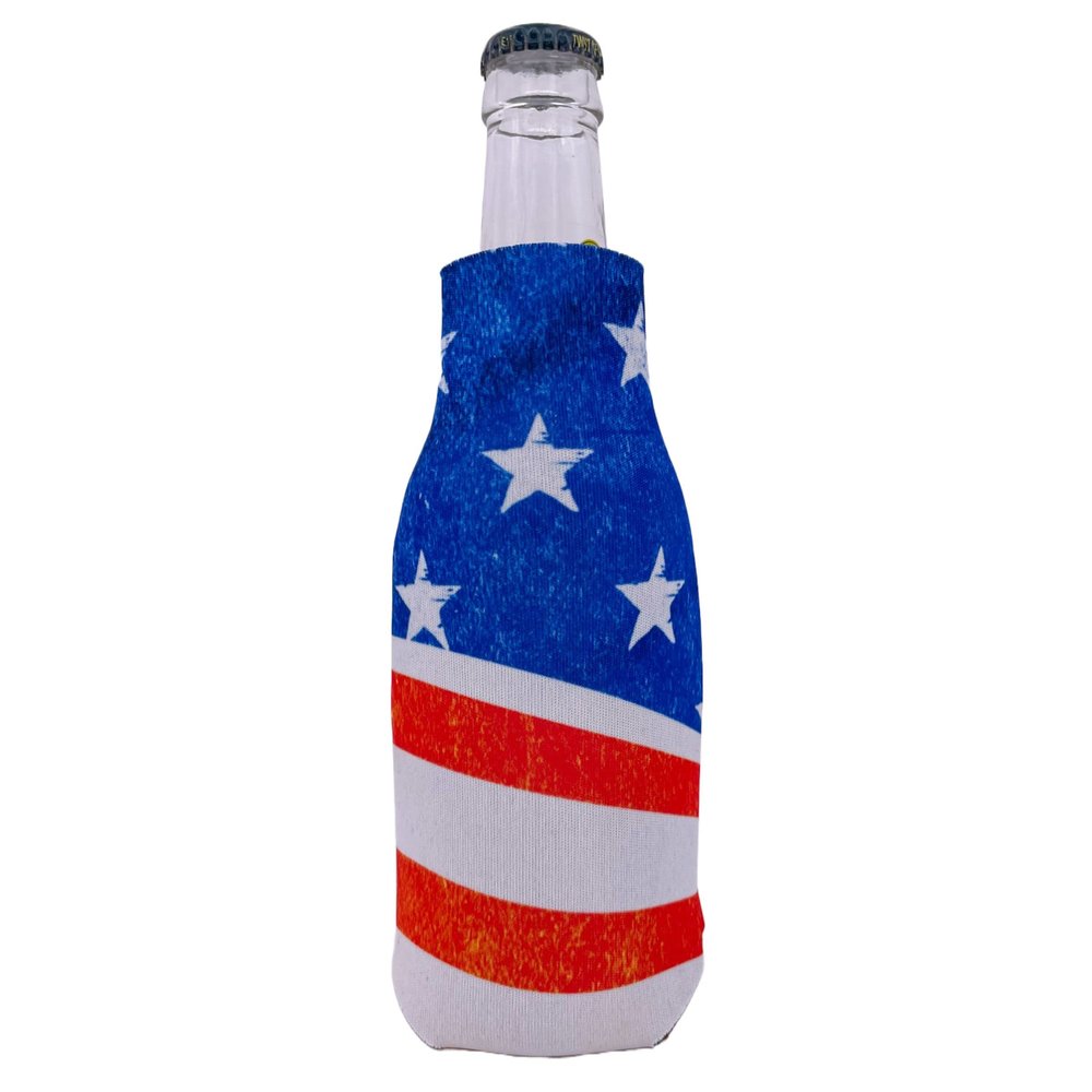 American Flag Vintage Beer Bottle Coolie (2 pack)