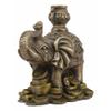 1 Pcs Auspicious Elephant With Trunk Up Standing On Gold Ingot Coins Statue view 1