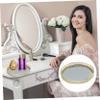 1 PC Ladies Round Plate Dresser Gold Platter Sundries Display Tray Bedroom Style for Bathroom Trinket with Dish Cosmetics European Jewelry Decorative Desktop view 3