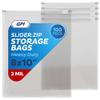 100 Count - Slider Zip Food Storage Bags, 8" x 10" (1/2 Gallon) 3 Mil Heavy Duty, Strong & Durable For Freezer Storage, For Sandwiches, Snacks & More. GPI view 1