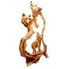 1 Pcs Large Rustic Faux Wood Wildlife Scene Howling Wolf Pack Figurine 12.5" H view 3