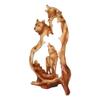 1 Pcs Large Rustic Faux Wood Wildlife Scene Howling Wolf Pack Figurine 12.5" H view 4