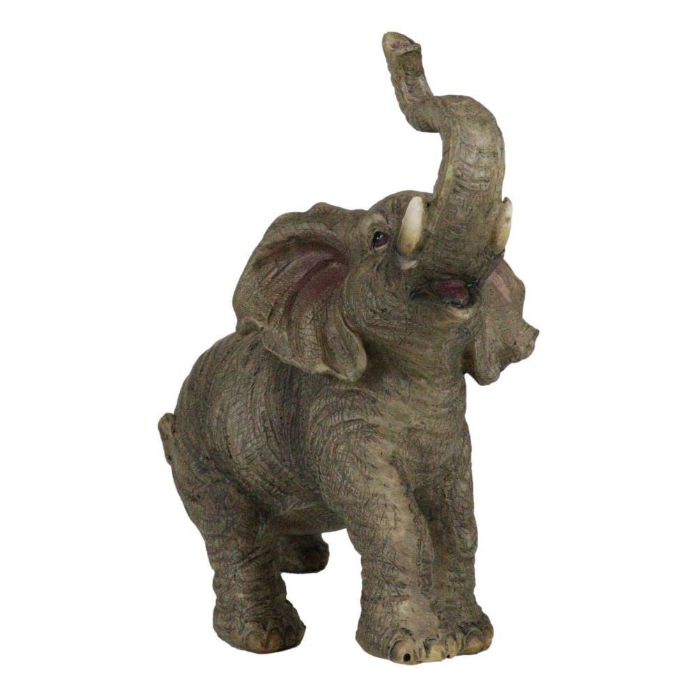 1 Pcs Wildlife Adorable Male Tusked Elephant Trumpeting Collectible Figurine