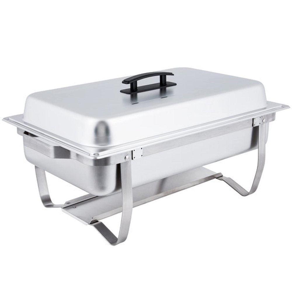 TrueCraftware- 8 Qt. Stainless Steel Full Size Folding Stand Chafing Dish Complete Set- Food Warmer Chafers and Buffet Warmer Sets for Catering Event Party Holiday Buffet Weddings Catering Events