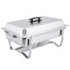 TrueCraftware- 8 Qt. Stainless Steel Full Size Folding Stand Chafing Dish Complete Set- Food Warmer Chafers and Buffet Warmer Sets for Catering Event Party Holiday Buffet Weddings Catering Events view 1
