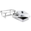TrueCraftware- 8 Qt. Stainless Steel Full Size Folding Stand Chafing Dish Complete Set- Food Warmer Chafers and Buffet Warmer Sets for Catering Event Party Holiday Buffet Weddings Catering Events view 4
