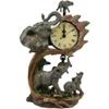1 Pcs Elephant Father and Calf Family Table Clock with Pendulum 10.5" Height view 1