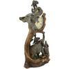 1 Pcs Elephant Father and Calf Family Table Clock with Pendulum 10.5" Height view 2