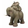 1 Pcs Wildlife Elephant Father And 2 Calves On Piggyback Playing Statue 10.5" H view 2