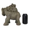 1 Pcs Wildlife Elephant Father And 2 Calves On Piggyback Playing Statue 10.5" H view 4