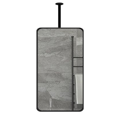 DMCHENGMA Rectangular Ceiling Hanging Mirror with Black Metal Frame, Bathroom Floating Decorative Mirrors Home Modern HD Vanity Makeup Mirrors (Size : 40cmx60cm)