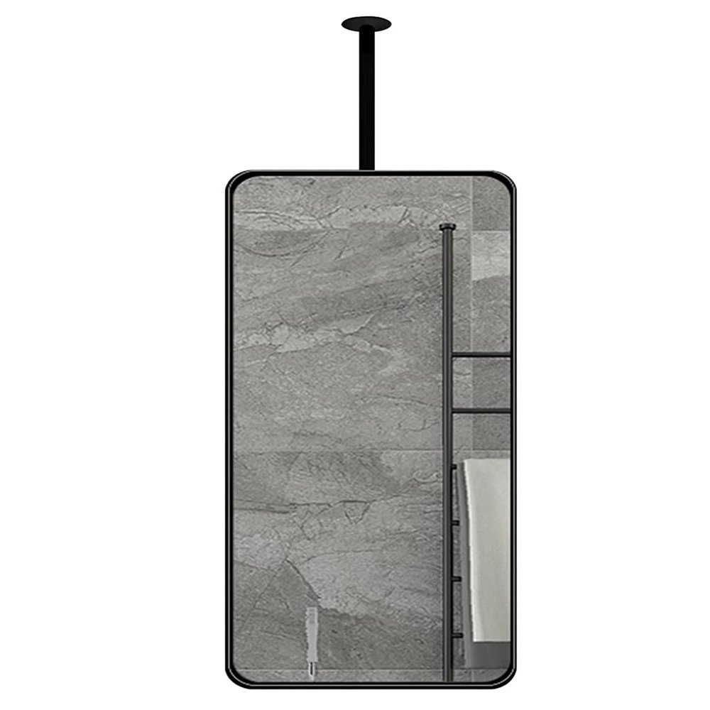 DMCHENGMA Rectangular Ceiling Hanging Mirror with Black Metal Frame, Bathroom Floating Decorative Mirrors Home Modern HD Vanity Makeup Mirrors (Size : 40cmx60cm)