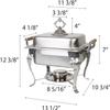 TrueCraftware- 4 Qt. Stainless Steel Half Size Square Deluxe Chafing Dish with Wooden Handles Complete Set- Food Warmer Chafers Buffet Warmer for Catering Event Party Holiday Buffet Weddings Catering view 2